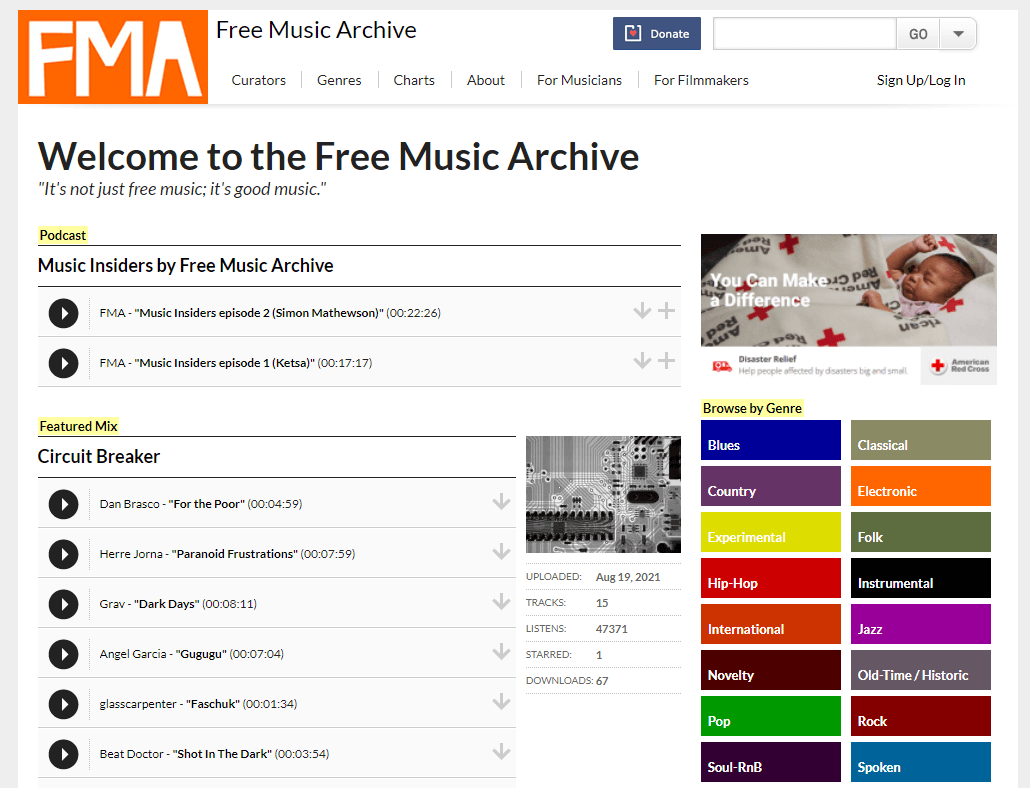 Free Music Archive – base de dados de música instrumental