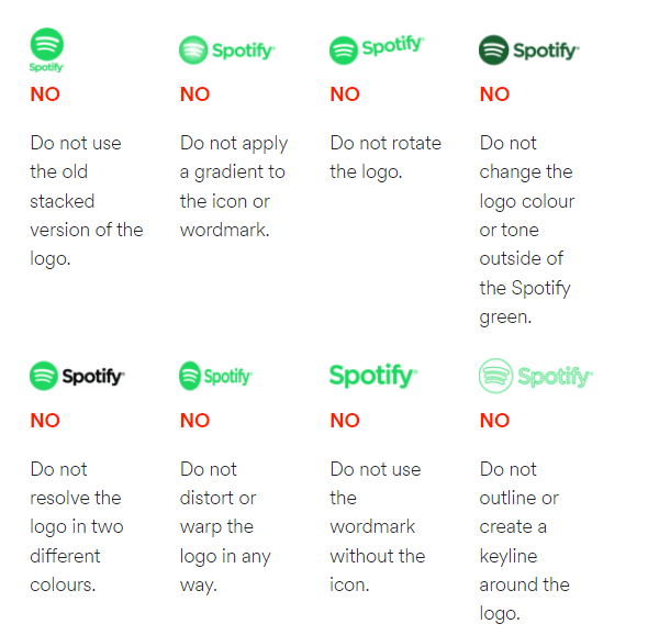 Lo que no puedes hacer con el logo de Spotify