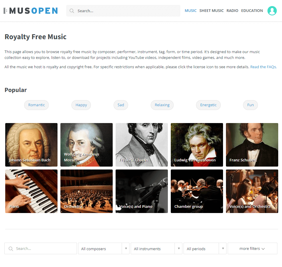 Musopen.org –クラシック音楽のソース