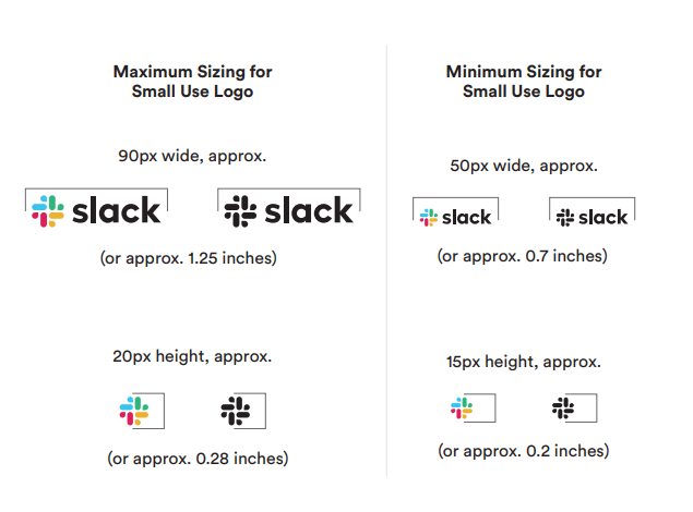 Las medidas correctas del logo de Slack