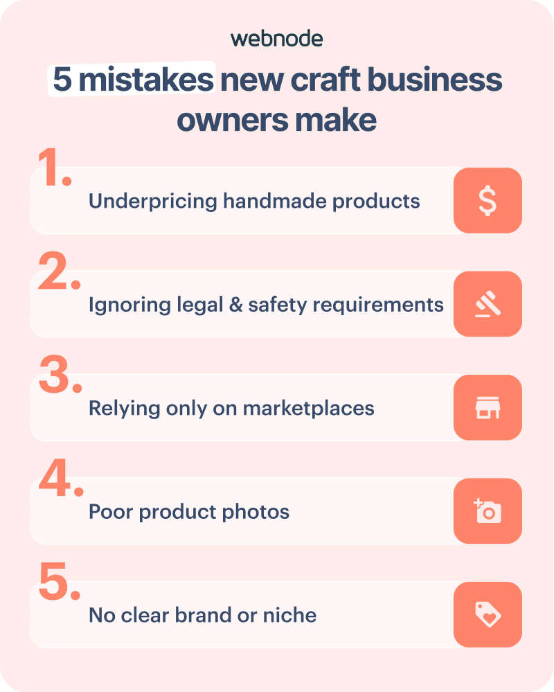 Top 5 mistakes to avoid when starting a handmade or craft business