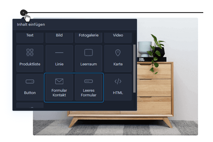 Formular Kontakt und Leeres Formular hinzufügen.
