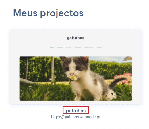 Alteração do nome do site não afeta o subdomínio