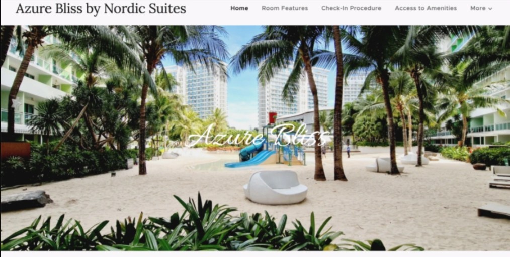 Capture d'écran d'Azure Bliss, un site web d'hôtel créé à l'aide des modèles de sites web d'hôtels de Webnode.