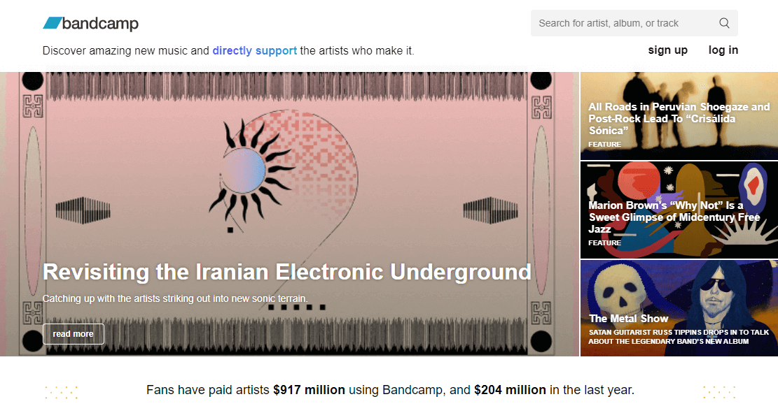 Bandcamp – popular entre artistas independentes
