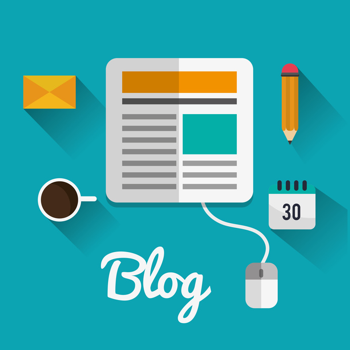Blog concept with technology icons design, vector illustration 10 eps graphic.