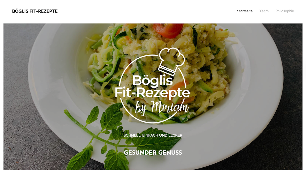 Startseite von Böglis Fit Rezepte, die schnell, einfach und lecker sind.