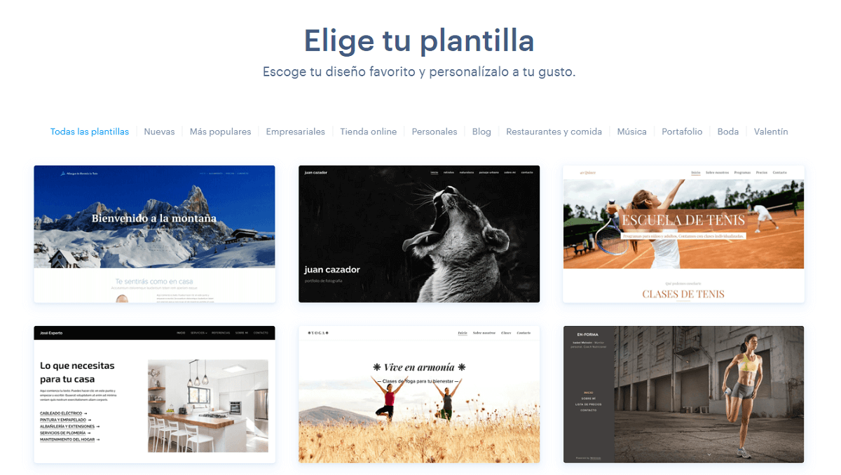 Plantillas de Webnode