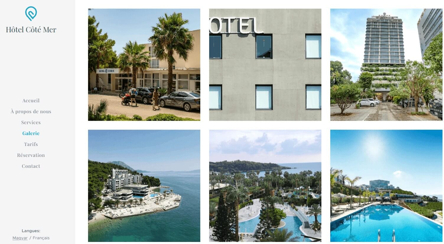 Image d'une galerie photo d'hôtel créée par le générateur de sites web IA de Webnode