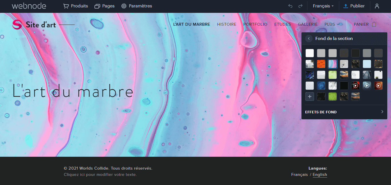 Modèles d'art Webnode