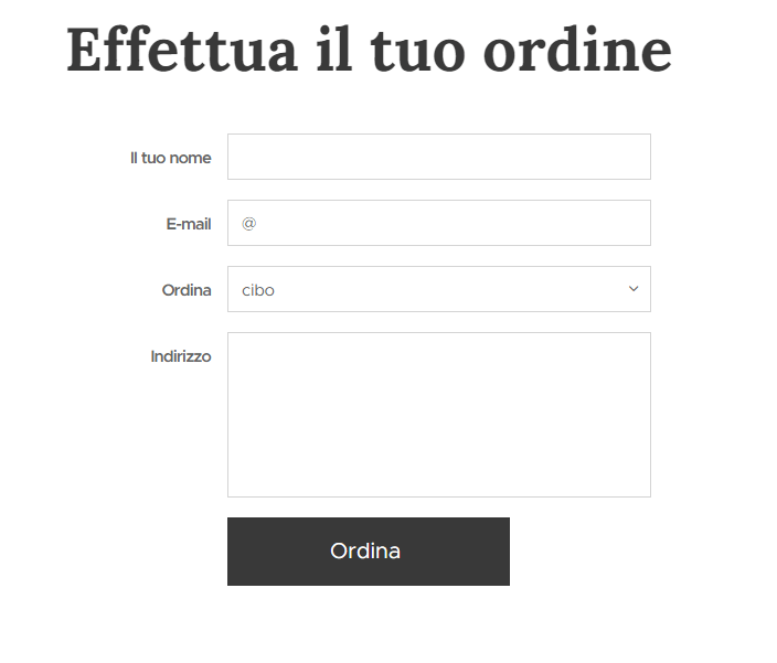 Ordinazione cibo online
