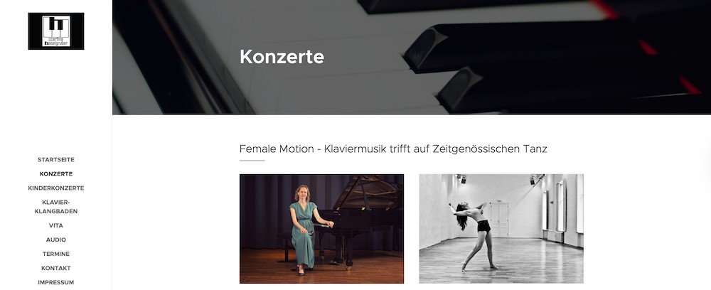 Übersicht der Konzerte von Pianistin Martina Haselgruber.