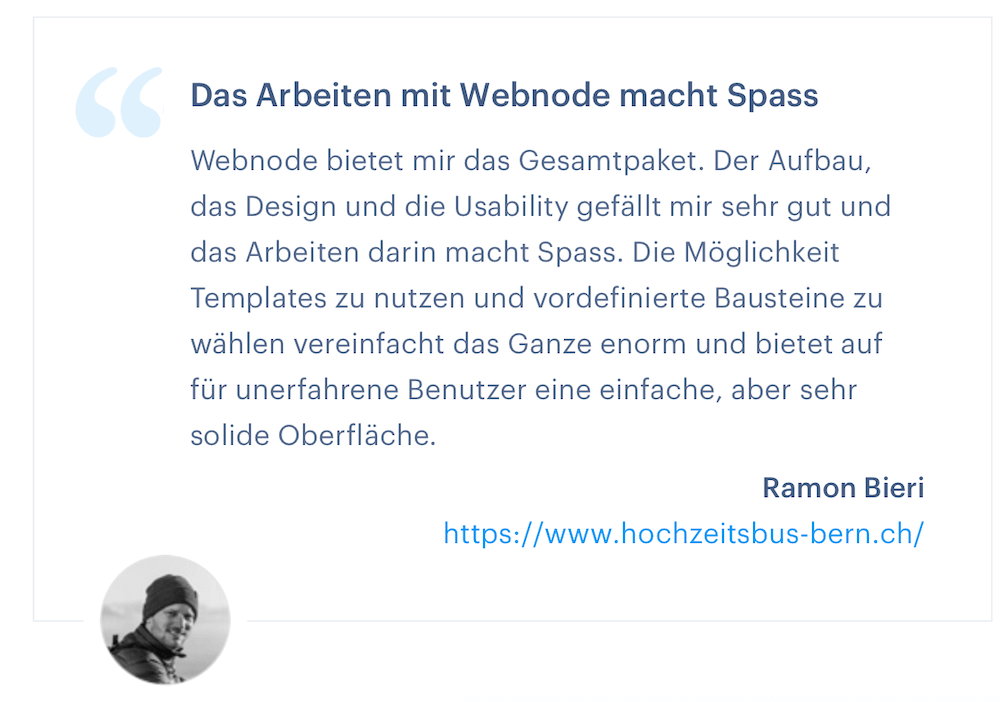 Webnode Kundenbewertung