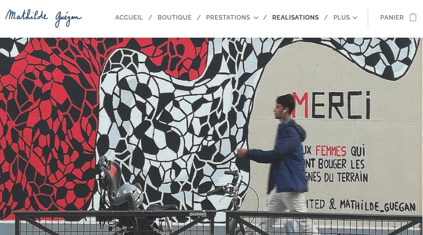 Exemple de site personnel : le site de Mathilde Guegan créé avec Webnode.