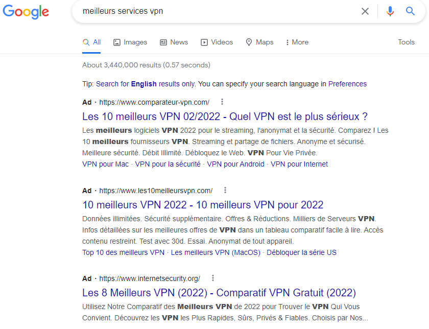 Recherche lié au référencement