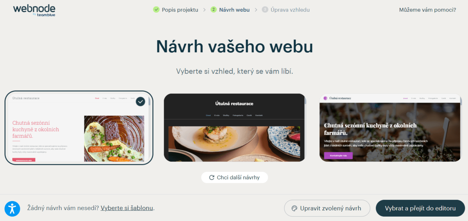 Návrhy webu od AI