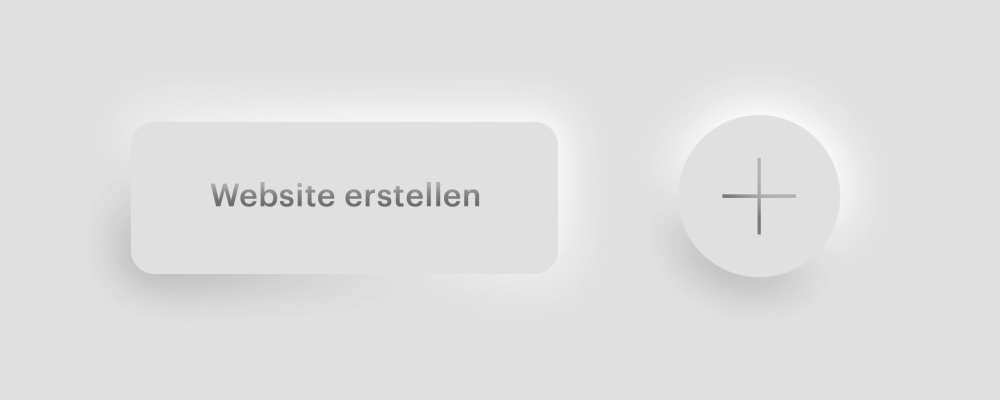 Beispiel von Neumorphism Web-Design Buttons