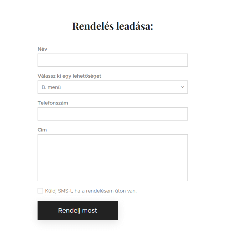 Online ételrendelés
