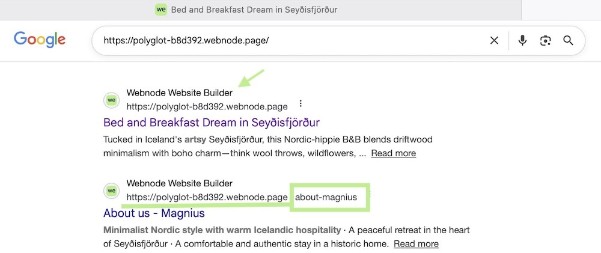 Page URL ending as it appears in search engine results page.