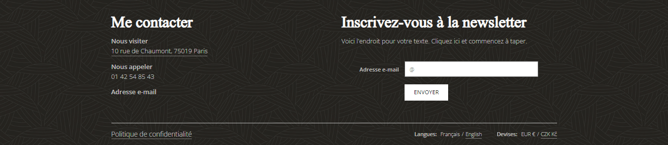 Pied de page en couleur