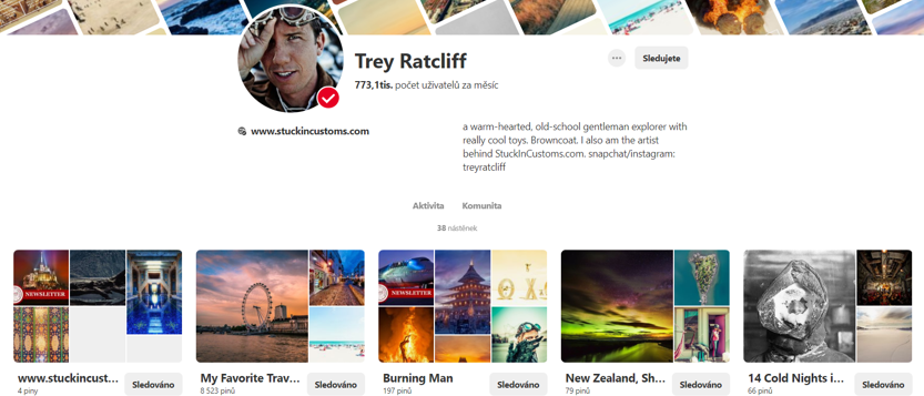tematické nástěnky na Pinterestu