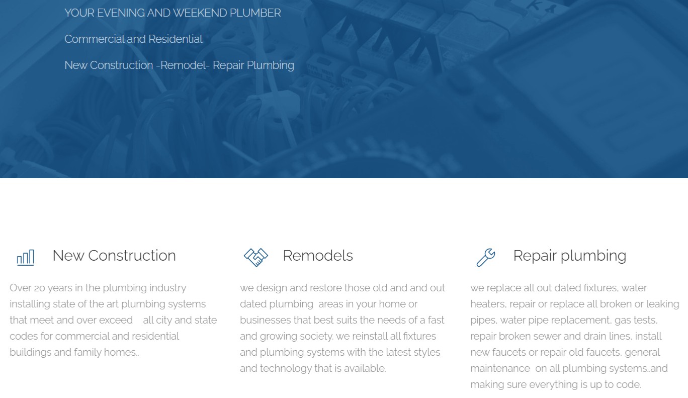 Capture d'écran du site web R&A Plumbing Services créé avec Webnode