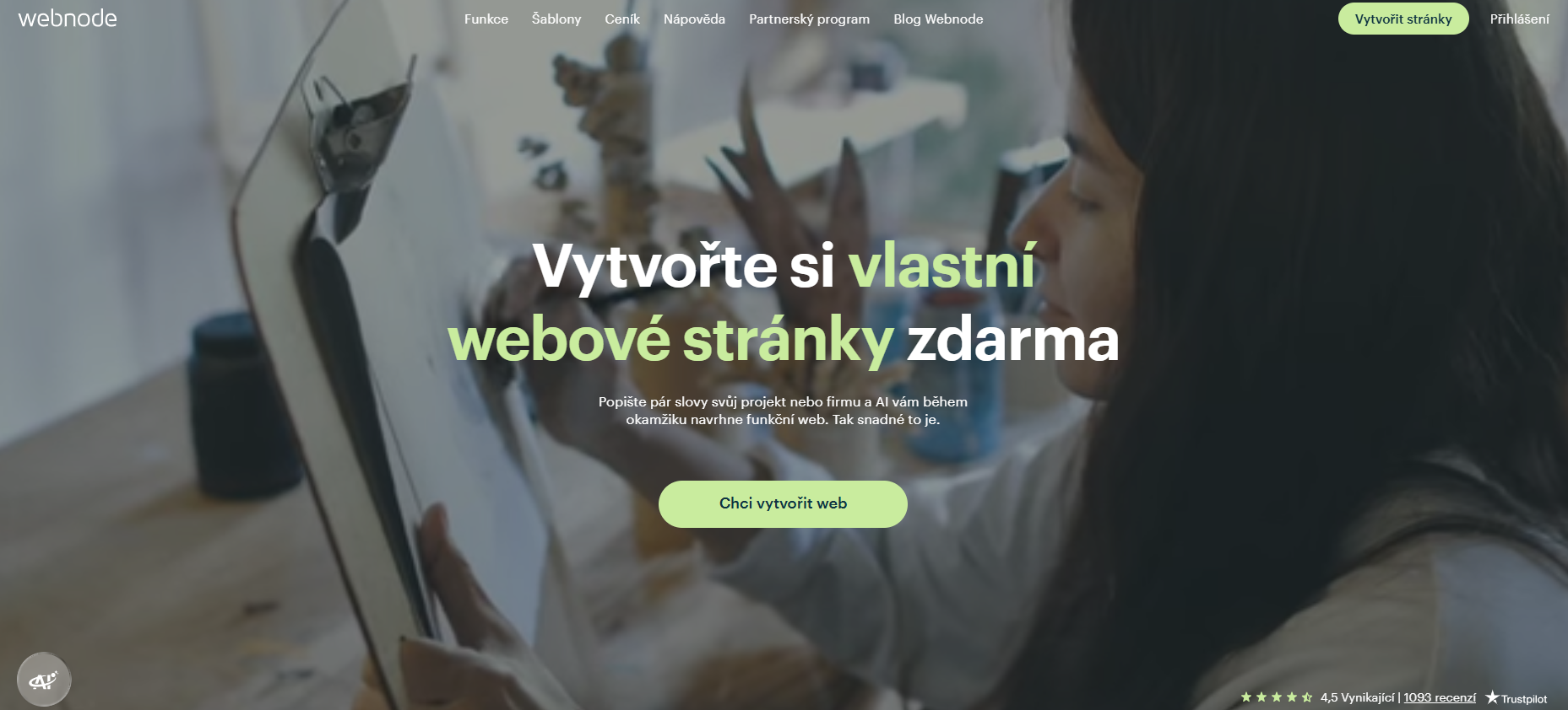 Registrace na Webnode