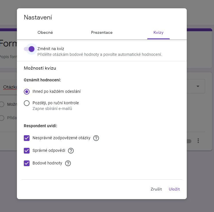 Google forms kvíz