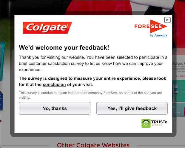 Menu contextuel de l'enquête