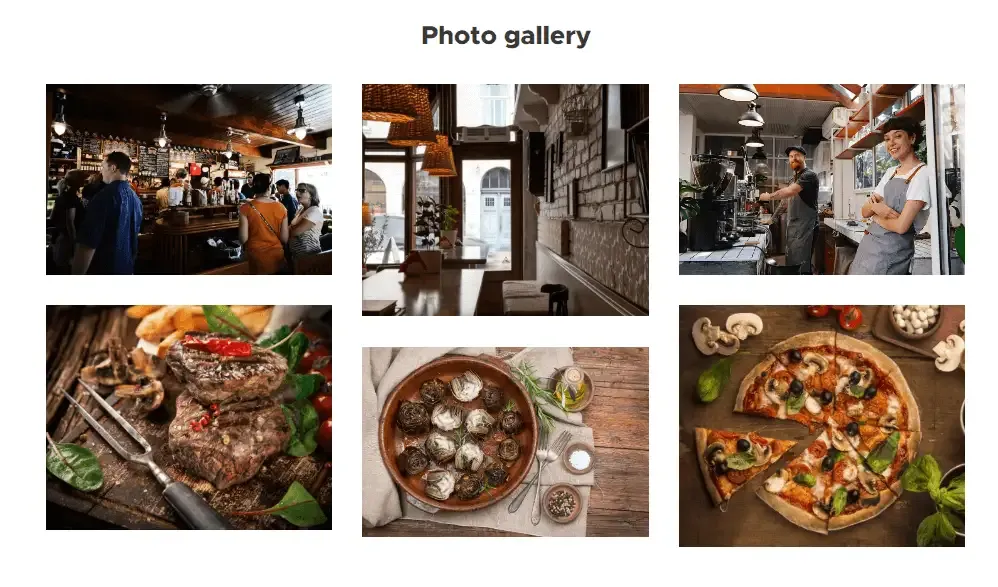 Website food photo gallery