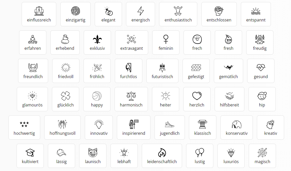 Smashing-Logo-Ersteller, der deine Markeneigenschaften auswählen lässt