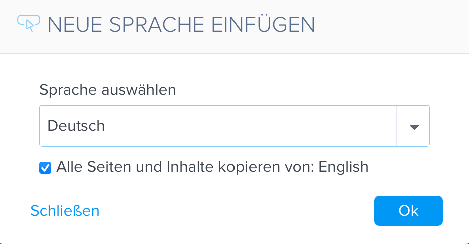 Zweite Sprache zur Website hinzufügen