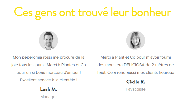 Témoignage clients