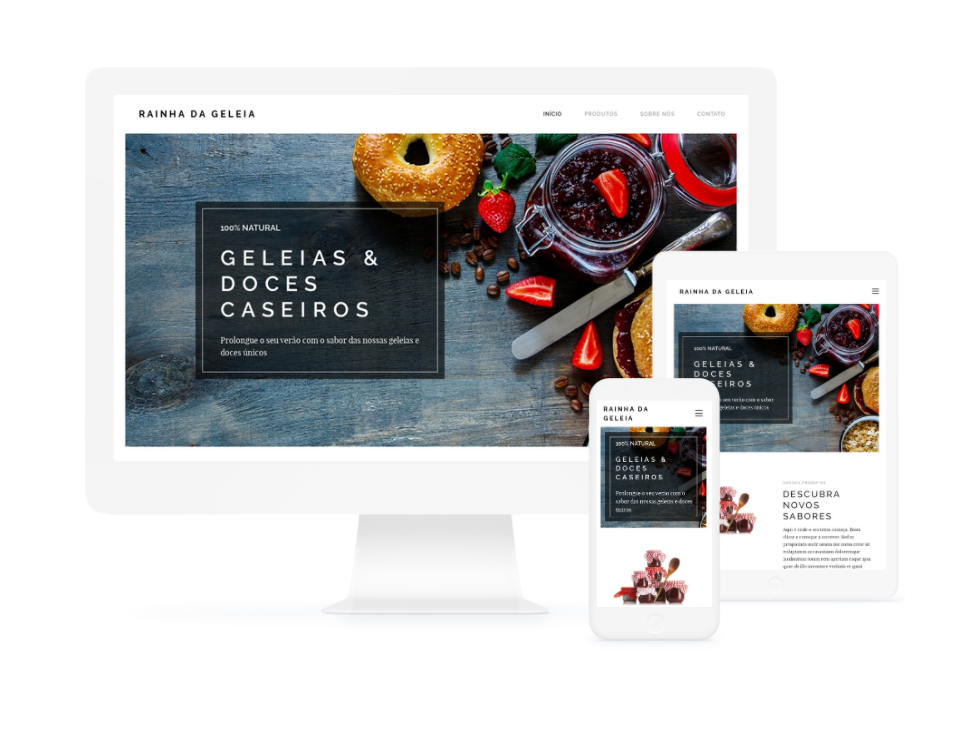 Template Geleias em dispositivos diferentes