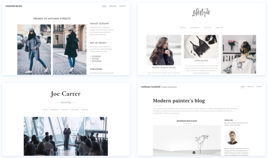 Webnode blog templates