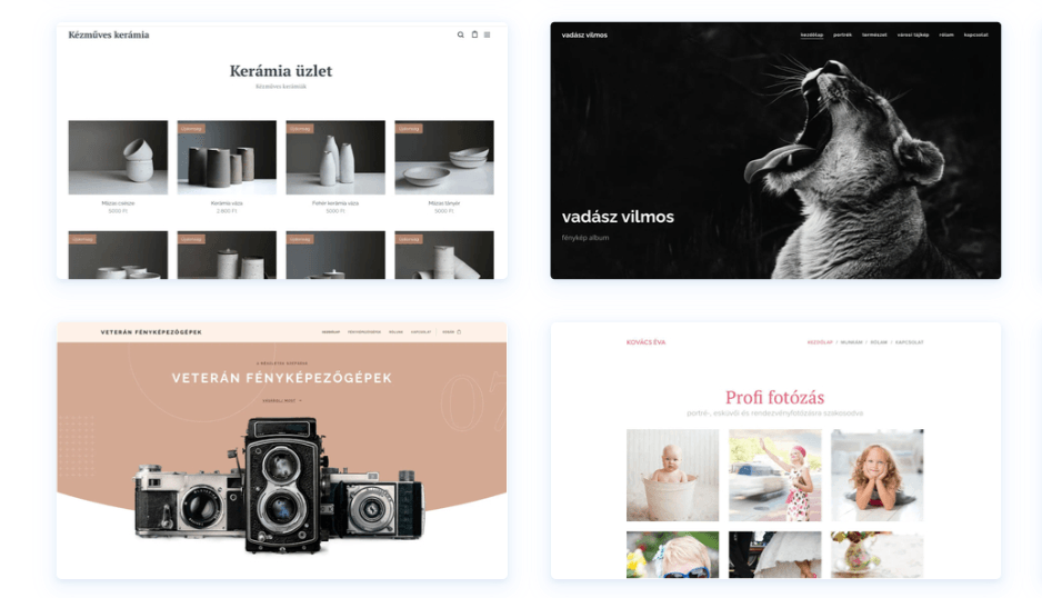 A Webnode sablongalériájában elérhető weboldal sablonok fotósoknak.