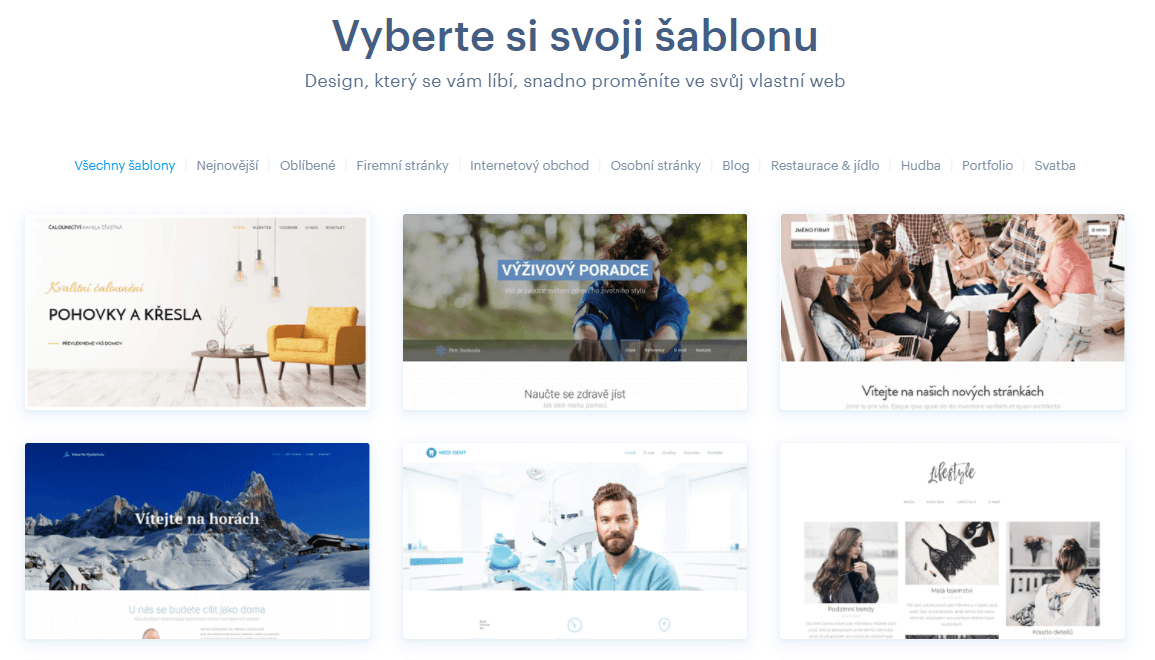 šablony Webnode