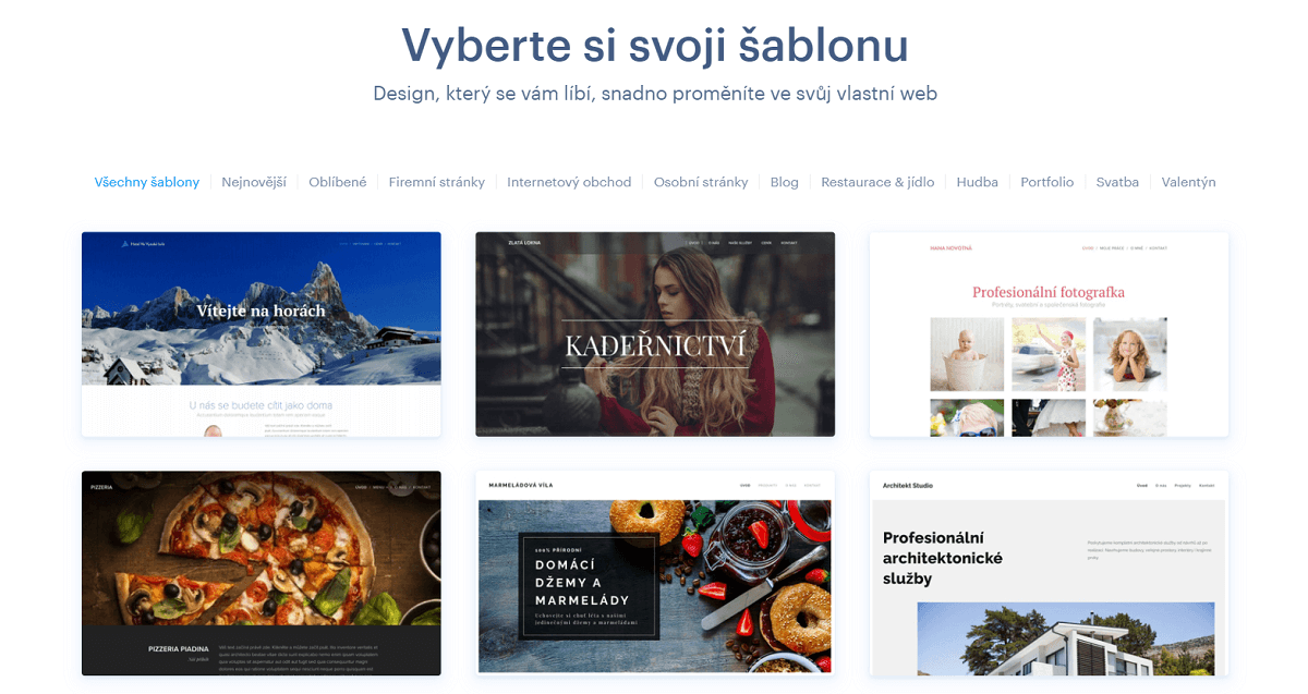Šablony Webnode