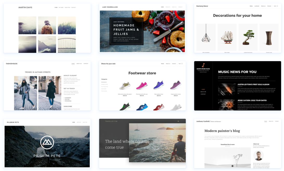 Webnode templates