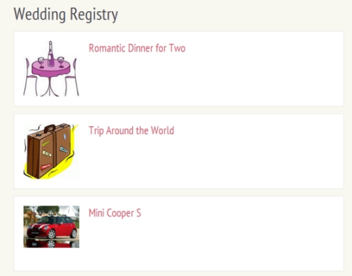 Create a wedding registry