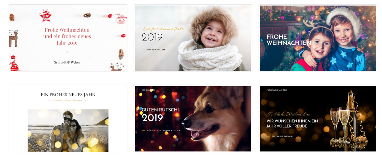 Web-Vorlagen für deine Weihnachts- und Neujahrsgrüße online
