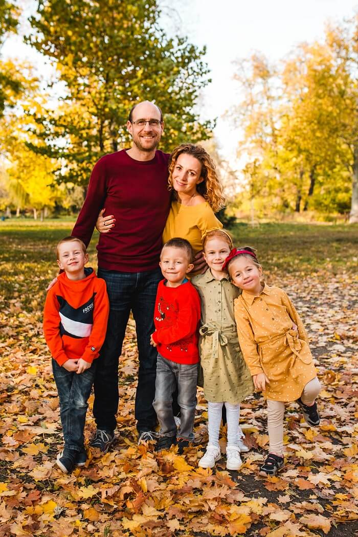 Zuzana Marková com o seu companheiro e filhos