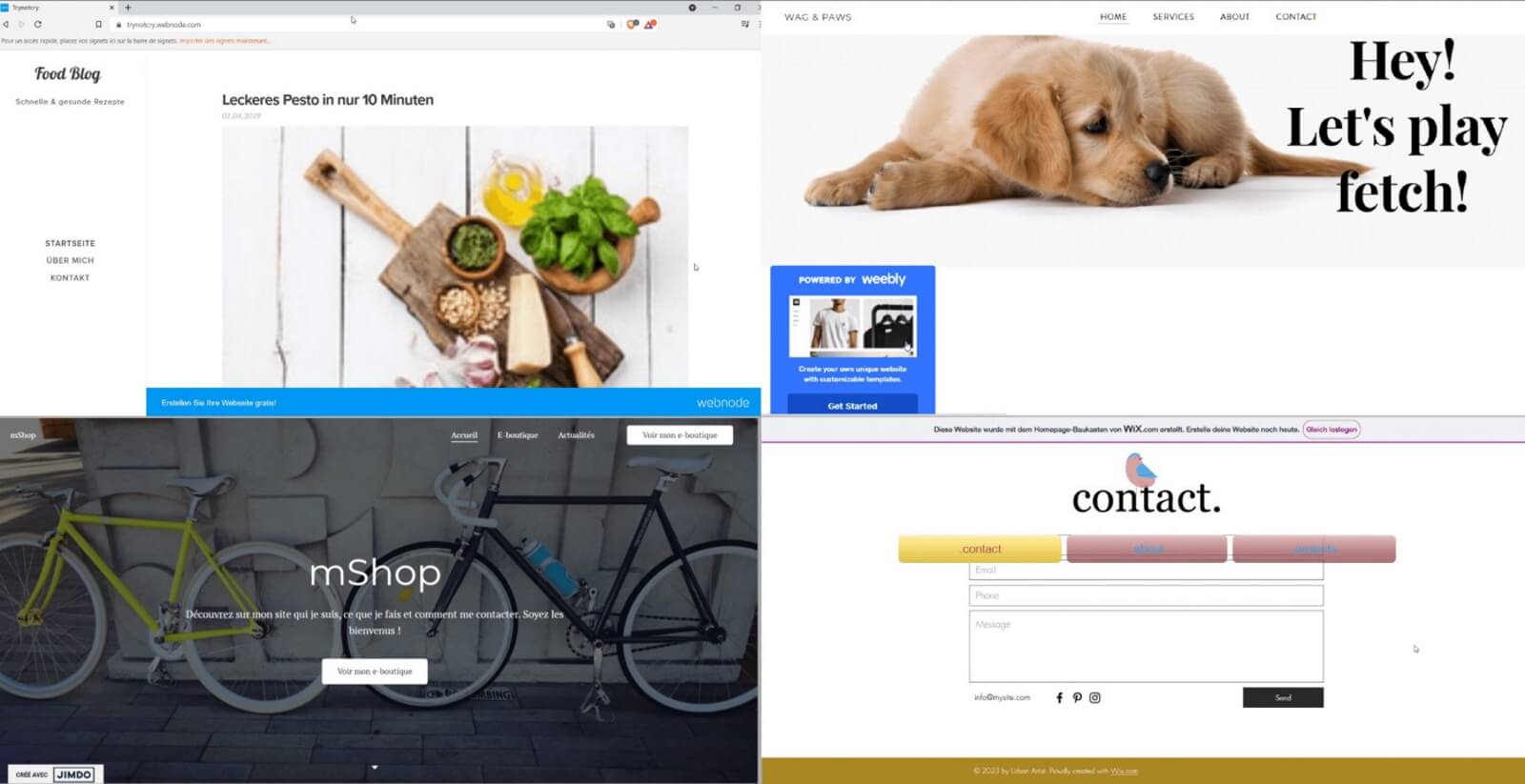 Verschiedene Werbe-Banner von Website Anbietern.