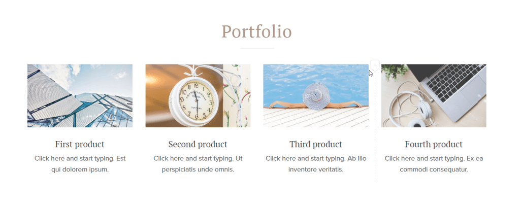 Example of card grid design