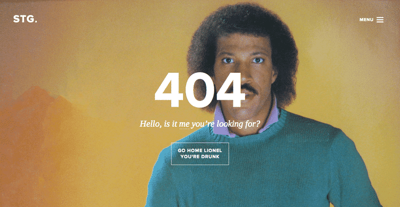 404 error page with Lionel Ritchie