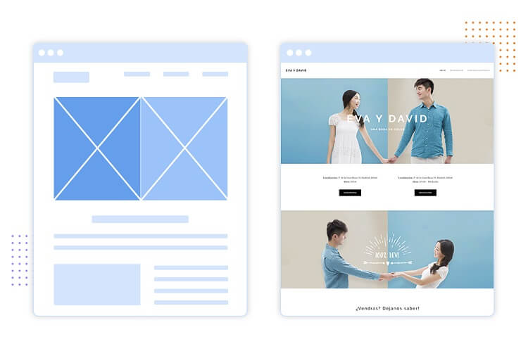 Beispiel von geteiltem Bildschirm Web-Design