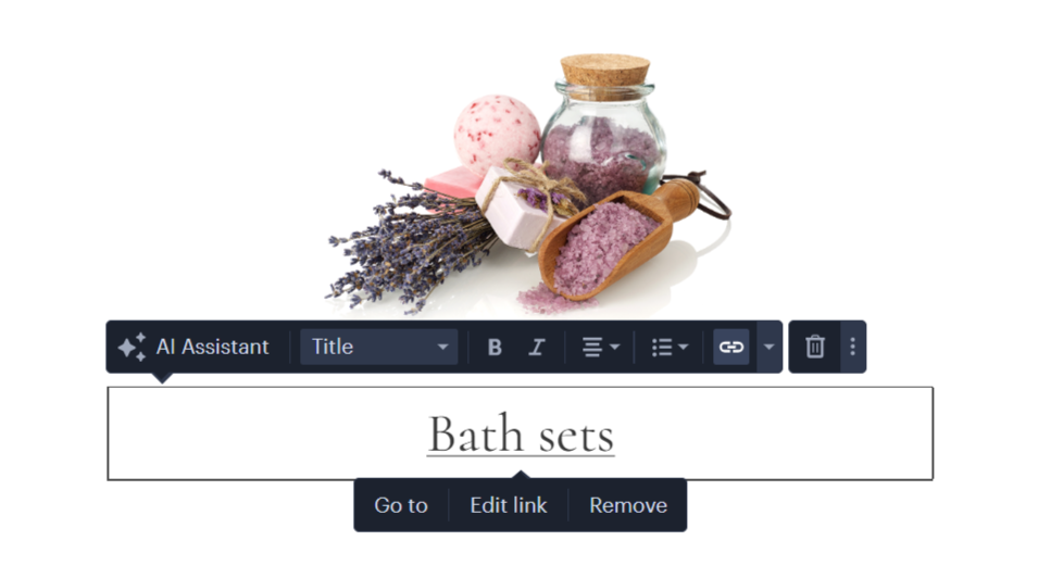 Screenshot showing how to edit content in the Webnode editor