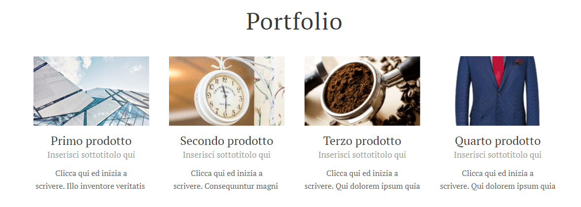 Esempio di design a schede