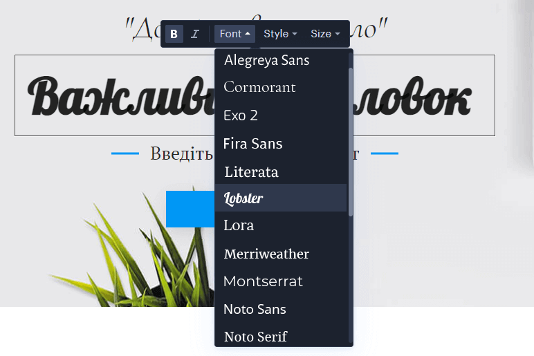 Editor Webnode oferece fontes localizadas