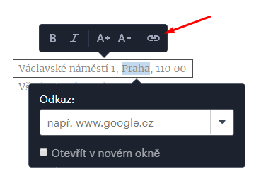 Editace patičky webu